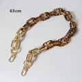 Correa de bolso de 63cm en resina acrílica de leopardo con eslabones de metal dorado - Dorado 63CM