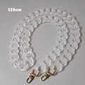 Detail of 120cm frosted transparent white acrylic bag chain with golden metal clasps - 120cm / Clear White