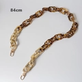 Cadena de bolso de 84 cm con eslabones de resina de leopardo y cierres dorados - Dorado 84CM