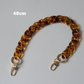 Detail of 40cm vintage leopard acrylic resin chain with gold metal spring hooks - Fishbone Leopard / 40CM