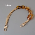 Detailed 35cm purse strap with gold metal chain and amber leopard resin links - Mixed Splicing 35CM