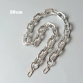 Detailed 80cm chunky silver metal chain strap with sturdy lobster clasps for handbags - Silver 80CM