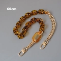 Detail of 60cm leopard resin link and gold metal chain with lobster clasps - Mixed Splicing 60CM