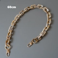 Cadena vintage de resina acrílica beige de 60cm con mosquetones dorados para bolsos - 60CM / Hebilla de Morseto