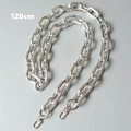 Polished silver metal bag chain strap with lobster clasps for handbags 120cm length - Silver 120cm
