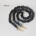 Vintage grey marble acrylic bag chain with gold metal clasps, 120cm length for crossbody - 120cm / Gray