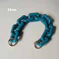 Catena spessa per borsa in resina turchese da 32 cm con anelli in metallo dorato per borse - 32cm / Blu