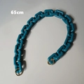 Catena per borsa in resina verde scuro da 65 cm con fibbie ad anello in metallo dorato - 65cm / Blu