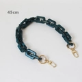 Dark green marble resin chain strap with gold metal hooks for handbags 45cm - 45cm / Dark Blue