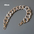 Detail of 40cm vintage beige acrylic resin chain with gold lobster clasps for bags - 40CM / Square Buckle