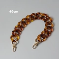 Close-up of 40cm vintage leopard acrylic resin chain with gold metal hooks for bags - Geometric Leopard / 40CM