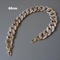 Detailed 60cm vintage acrylic resin shoulder strap chain with amber marble link patterns - 60CM / Square Buckle