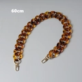 60cm vintage tortoiseshell resin bag chain with champagne gold lobster clasps - Geometric Leopard / 60CM