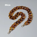 Detail of 80cm vintage leopard acrylic chain with golden metal lobster clasps - Geometric Leopard / 80cm
