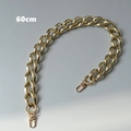 Detailed view of a 60cm shiny gold chunky curb chain strap with metal lobster clasps - Big Q Gold 60CM