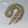 Detailed view of an 80cm chunky gold chain strap with metallic lobster clasps for bags - Big Q Gold 80CM