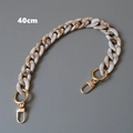 Detail of 40cm vintage marbled acrylic resin chain strap with gold metal spring clasps - 40CM / Fishbone