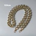 Polished gold thick chain strap for shoulder bags with rotating lobster clasps, 120cm length - Big Q Gold 120CM