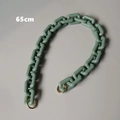 Tracolla dettagliata da 65 cm in resina verde con maglie spesse e anelli dorati - 65cm / Verde