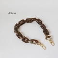 Brown marble pattern resin chain strap with gold swivel lobster clasps, 45cm length - 45cm / Brown