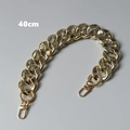 Detail of 40cm chunky gold chain strap with metallic lobster clasp and round rings - Key Pattern Gold 40CM