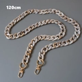 Detail of 120cm vintage beige acrylic resin chain with gold metal clasps for shoulder bags - 120cm / Fishbone