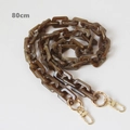 80cm vintage brown amber acrylic purse strap with golden metal lobster clasps - 80cm / Brown