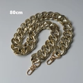 Close-up of 80cm gold chunky chain strap with metal lobster clasps for handbags - Key Pattern Gold 80CM