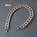 Detailed view of 60cm beige marble acrylic resin bag strap chain with gold lobster clasps - 60CM / Q Chain