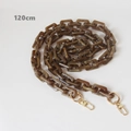 120cm retro amber tortoiseshell acrylic bag chain strap with gold lobster clasps - 120cm / Brown