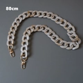Detail of 80cm acrylic bag strap with beige ink marble texture and gold lobster clasps - 80cm / Q Chain