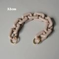 Tracolla spessa in resina beige con fibbie tonde dorate lunga 32 cm per borse - 32cm / Albicocca