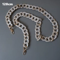 Detail of 120cm marble acrylic chain strap with gold metal lobster clasps for bags - 120cm / Q Chain