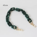 45cm vintage dark green marble acrylic chain strap with gold clasps for handbags - 45cm / Green