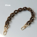Detail of 35cm brown marble acrylic chain strap with gold metal lobster clasps - Short Style / Brown