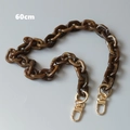 Detailed 60cm brown resin acrylic chain strap with light gold metal lobster clasps - Medium-Short Style / Brown