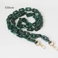 Deep green marble acrylic chain strap for shoulder bag with golden metal swivel hooks 120cm - 120cm / Green