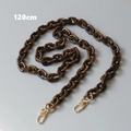 Detailed 120cm resin crossbody phone chain with dark brown amber texture and gold clasps - Long Style / Brown