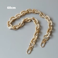Detail view of 60cm acrylic marble texture strap with golden lobster clasps - 60CM / Marble Beige