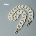 Detailed macro view of 60cm white marble acrylic chunky chain strap with gold lobster clasps - 60CM / White