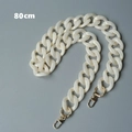 Close-up of 80cm cream resin chain strap with gold metal clasps and marble texture - 80cm / White