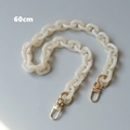 Detailed 60cm cream white resin chain strap with elegant gold metal lobster clasps - 60CM / Jelly White