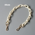 Detail of 44cm milky white acrylic chunky chain strap with gold metal spring buckles - 44cm / White