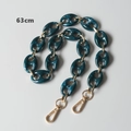 Detail view of 63cm leopard print acrylic bag strap with golden metal lobster clasps - Green-63CM