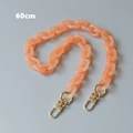 Detailed 60cm candy-colored acrylic peach chain strap with gold metal lobster clasps - 60CM / Jelly Orange