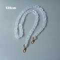 Cadena para bolso de 120 cm de resina acrílica blanca con cierres de mosquetón de oro - Hebilla de Morseto / 120cm / Blanco