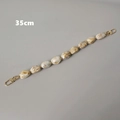 Dettaglio catena per borsa in resina marmorizzata 35 cm con chiusura a moschettone oro - 35cm / Perle Ovali Beige