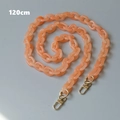 Detailed view of 120cm peach acrylic chain with gold metal lobster clasps for shoulder bags - 120cm / Jelly Orange