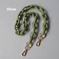 Detailed 65cm grass green acrylic chain strap with gold metal spring hooks for handbags - 65cm / Green