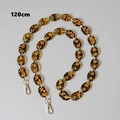 Detail of 120cm leopard print acrylic resin chain strap with gold lobster clasps - Leopard-120CM